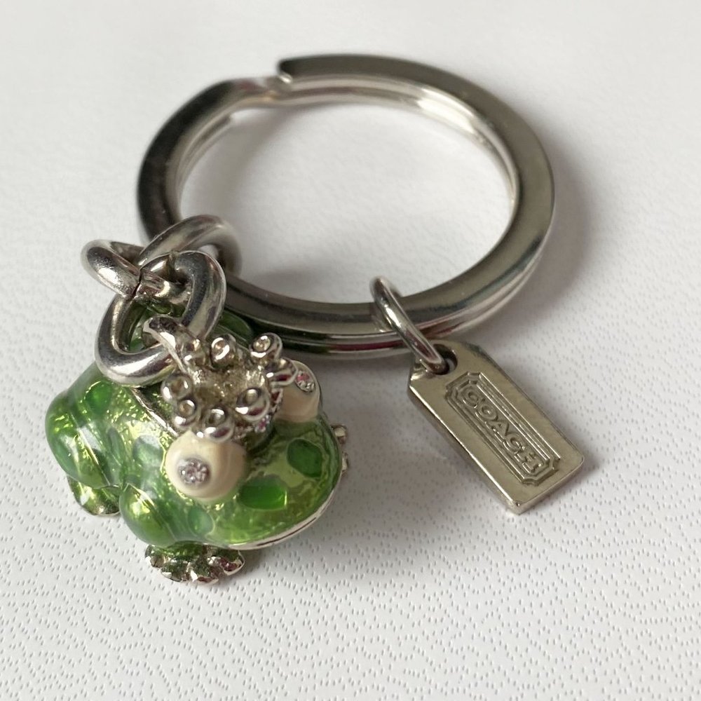 Swarovski Coach Frog Prince Crown key chain